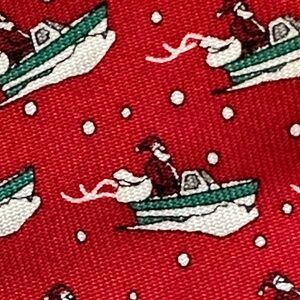 100% silk tie by Vineyard Vines Santa, so cute as he makes his visits in a boat